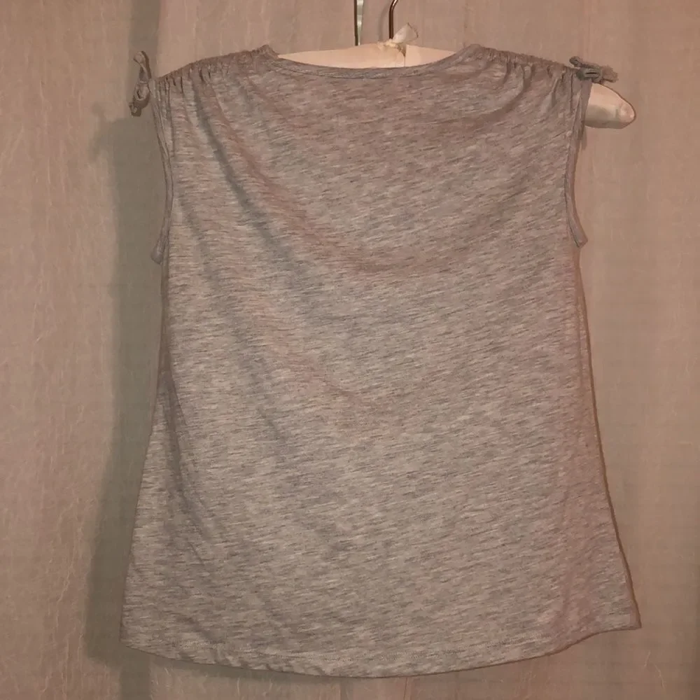Place 10-12 Light Gray Milkshake Sequins Sassy Fab Perf Sleeveless Tee